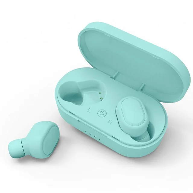TWS Bluetooth наушники 5,0 настоящие Беспроводные наушники с микрофоном Handsfree AI управление для xiaomi Redmi наушники для iphone стерео гарнитура - Цвет: Зеленый