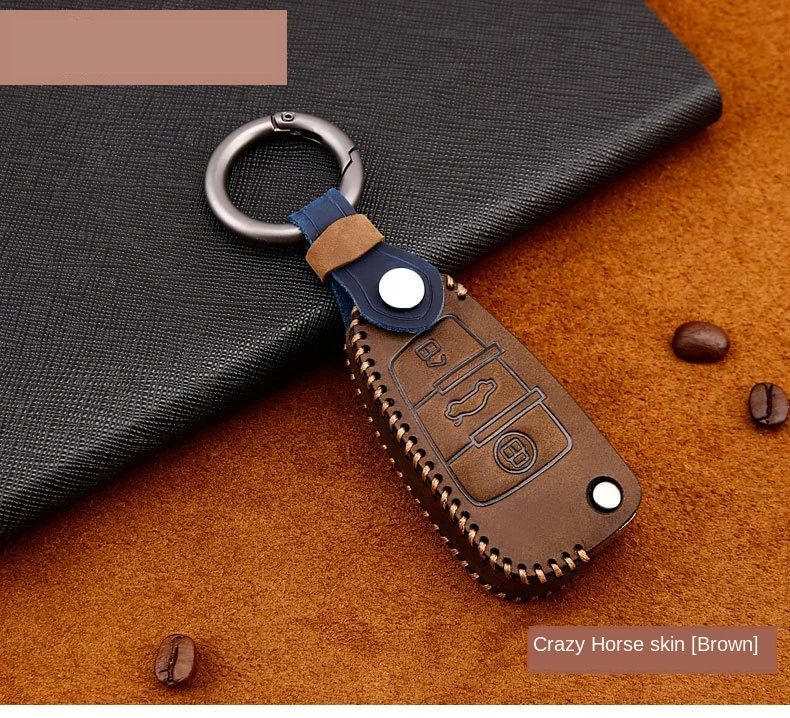Genuine Leather Handmade Car Key Cover Key Case For Audi A6L Q5L A3 Q3 Q5 S3 A4 A4L Q7 A5 Key Bag Cover