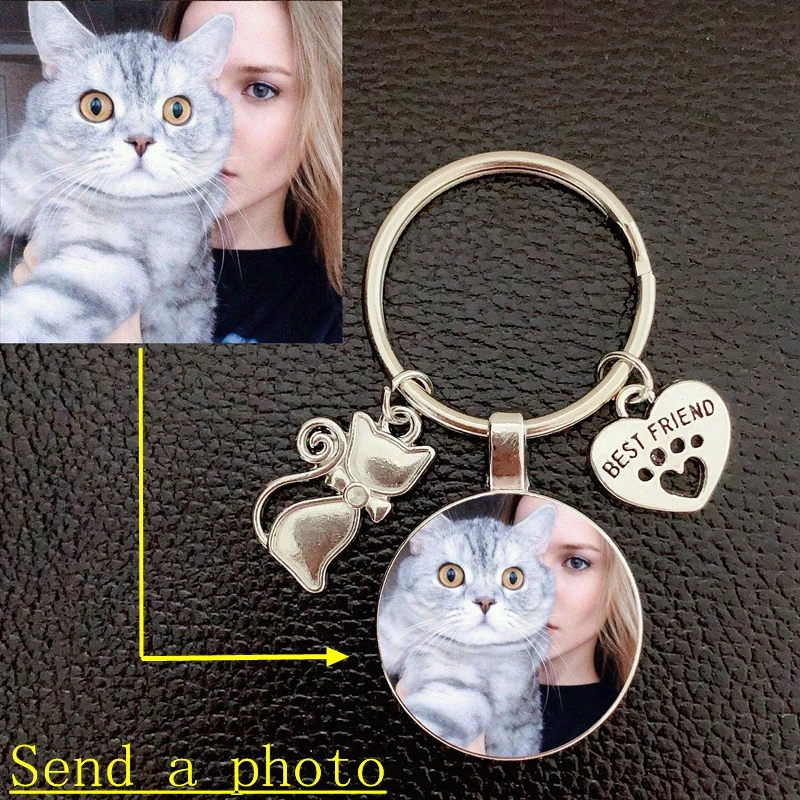 aliexpress.com | Customized cat photo keychain