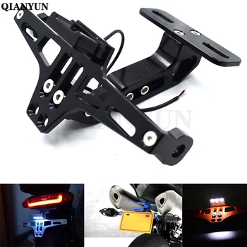 

Universal motorcycle adjustable license plate bracket with LED indicator for Yamaha FZ6 FAZER FZ6R FZ8 MT07 MT-09/SR/FZ9 FZ1 XJ6