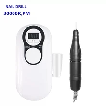 Портативная дрель для маникюра и педикюра с зарядкой на 30000 об/мин, электрический Фрезер, фрезы для маникюра, пилки, инструменты для дизайна ногтей