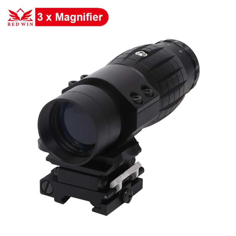 

Red Win Tactical CQB 3 x Magnifier Scope 32 mm Objective Quick Flip To Side Mount Fit For Holographic Scope & Most of Red Dot