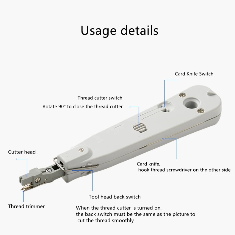 Jillway Wire cutter telecommunications module clamp card is suitable for network cable telephone line module impact punchingtool network tone tracer