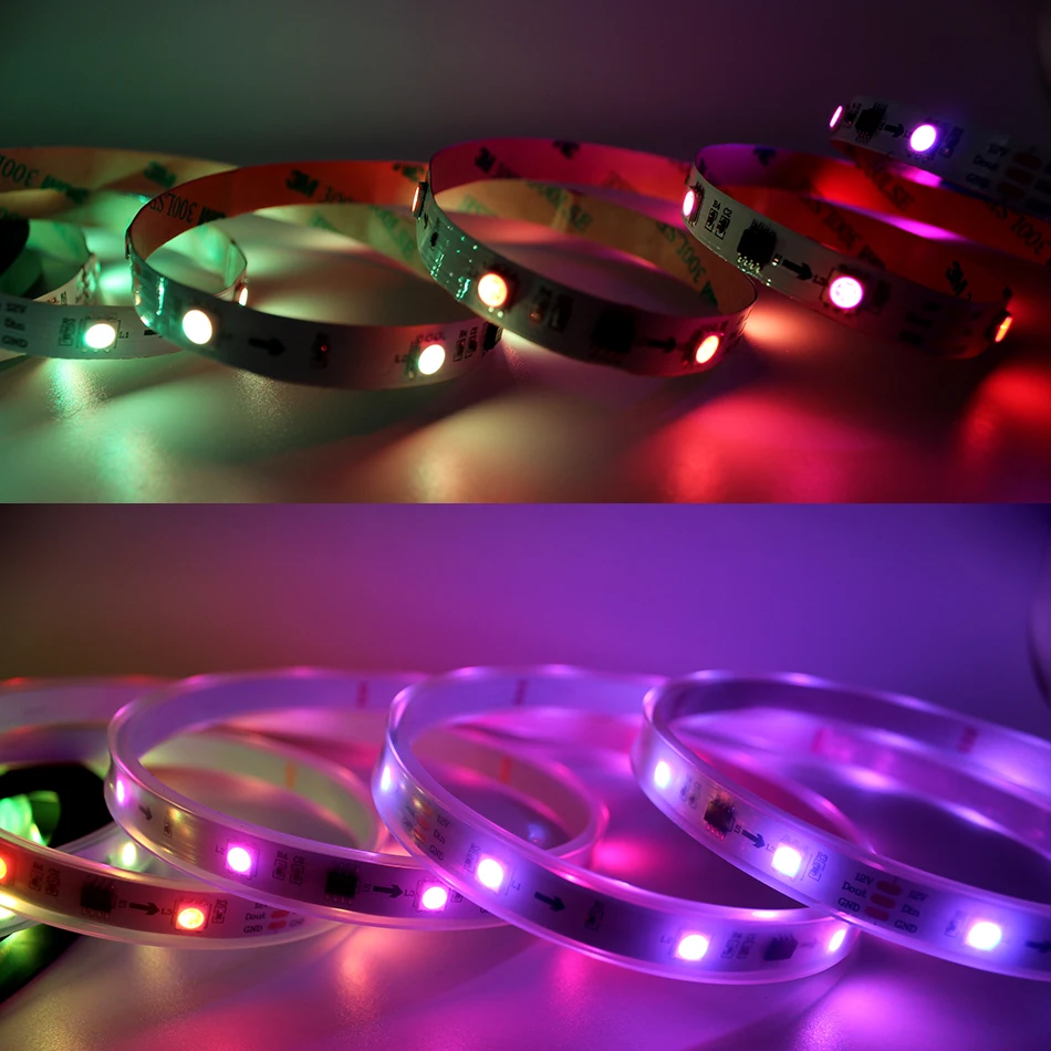 1 м 5 DC12V WS2811 5050 RGB адресуемых светодиодные полосы пикселей светильник полный Цвет