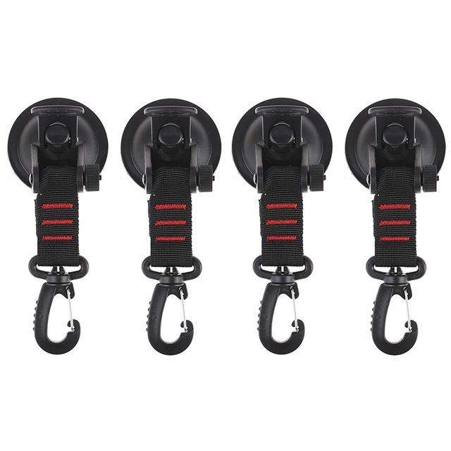 4Pcs Universal Suction Cup Anchor Securing Hook Tie Down,Camping Tarp as Car Side Awning, Pool Tarps Tents Securing Hook