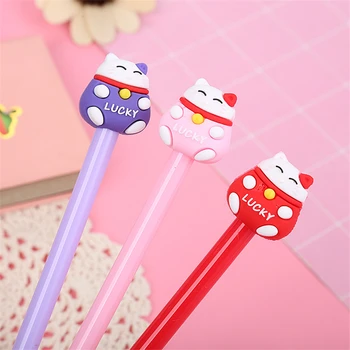 

1pcs Cute Kawaii Black Ink Cat Gel Pen Cartoon Plastic Gel Pens for Writing Office School Supplies Stationery