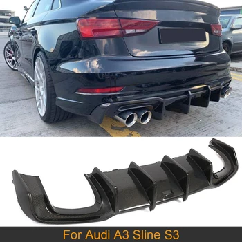 

Car Rear Bumper Diffuser Lip Spoiler for Audi A3 Sline S3 2017 - 2019 Rear Bumper Diffuser Spoiler Lip Carbon Fiber