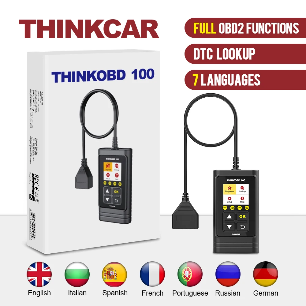 Считыватель кодов автомобиля THINKCAR OBD2 THINKOBD 100 экономичный сканер для