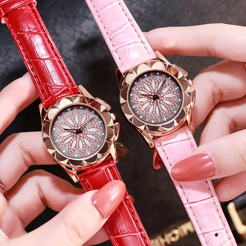 

New Fashion Rhinestone Watches for Women Luxury Leather Bracelet Buckle watch Ladies Quartz Dress Gift Watches reloj mujer Clock