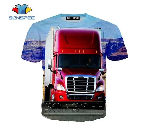 SONSPEE Truck Car 3D Print Hip Hop Men's T Shirt Fashion Harajuku Short Sleeve Funny Logo Men Women Tops Tees Shirts Homme 2006