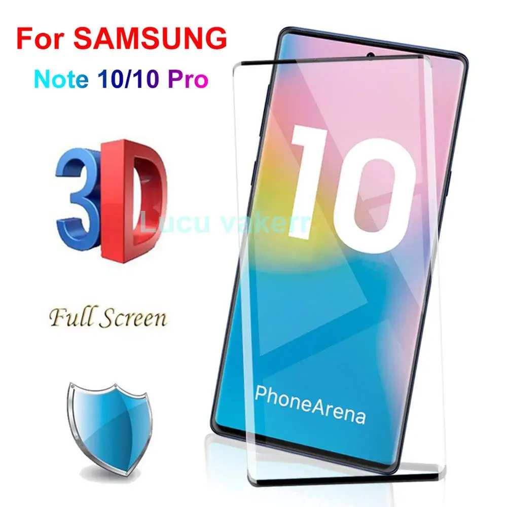 Закаленное стекло 10D с полным покрытием для SAMSUNG Galaxy Note 10 Note10 Pro Защита экрана Plus