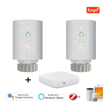 

Tuya ZigBee3.0 Smart Radiator Actuator Programmable Thermostatic Radiator Valve Temperature Controller Voice Control Via Alexa