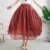 2021 autumn new casual temperament double layer cotton and linen skirt ladies large skirt pure color and elegant long skirt wome skorts for women Skirts