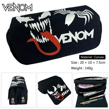

Movies Venom Zipper Travel Cosmetic Bag Boys Girls Canvas Pencil Case Teenager Student Penbag Cartoon Makeupbag Stationery Gift