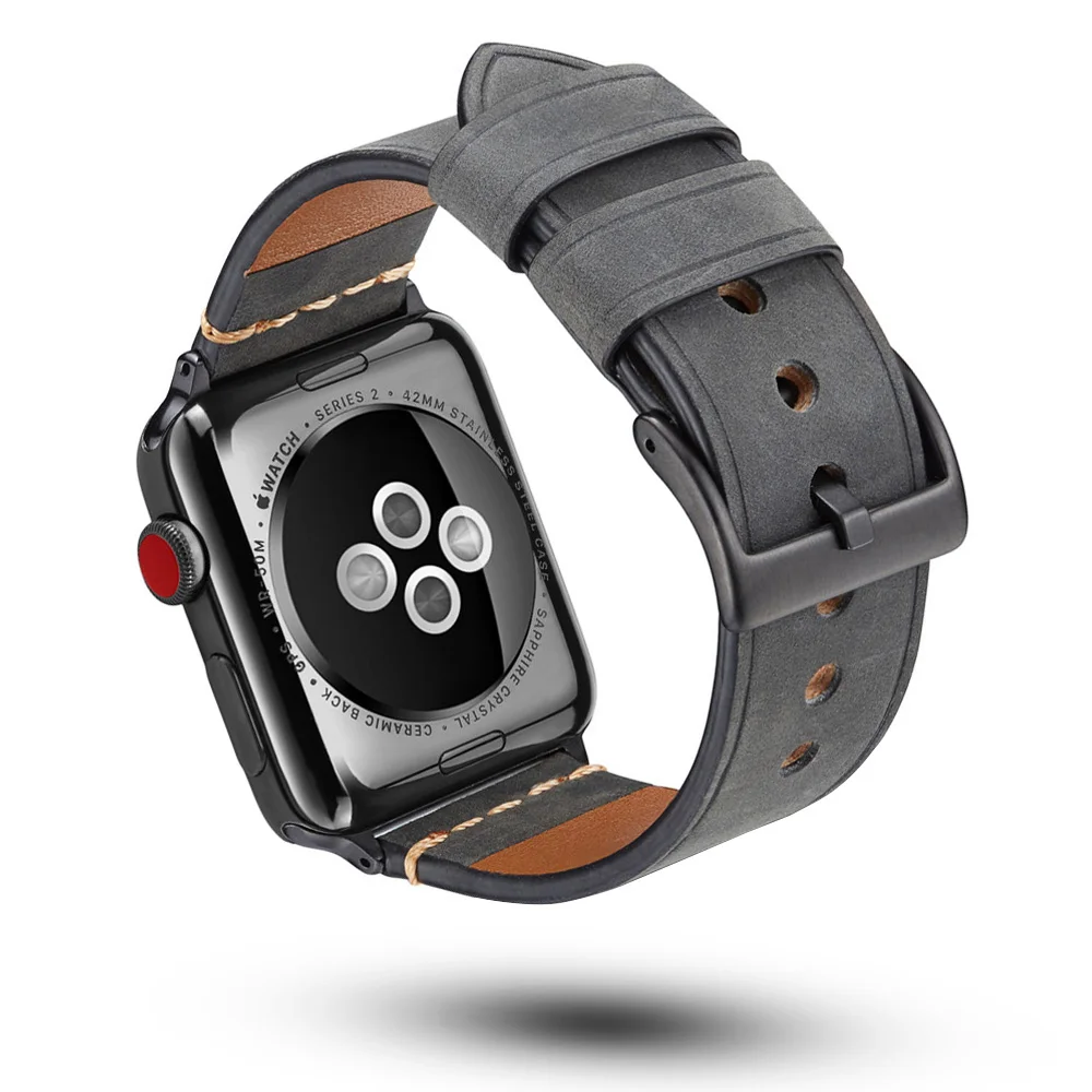 Скраб кожаный ремешок для Apple Watch 5 Band Series 5 4 3 2 1 браслет для iWatch 40 мм 44 мм 38 мм 42 мм браслет ремень