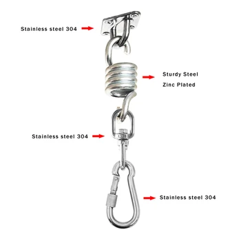 

12Pcs Hammock Chair Ultimate Hanging Kit Mount Plate Spring Swivel Snap Hook