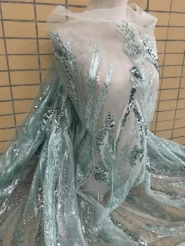 

Nice design french net lace fabric JIANXI.C-588802 african french embroidered tulle lace fabric with sequins