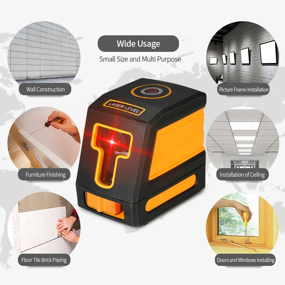 Self leveling Vertical & Horizontal Lasers Red Beam Cross Line Laser