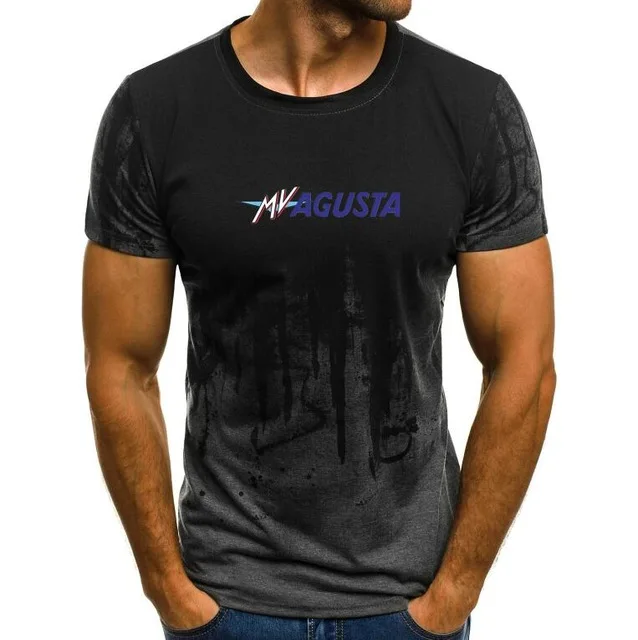 MV Agusta Corse Print t-shirt Men's T shirts Male Summer Tops splash-ink Printed Male Casual O-Neck Short Sleeve tshirt P - Цвет: 4