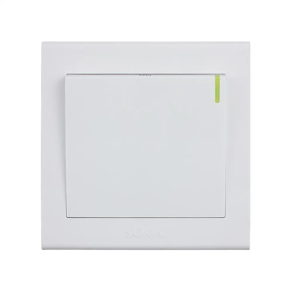 

home use button 1/2/3/4 gang 1/2 way led bulb lamp light switch white 250V anti-fire PC panel