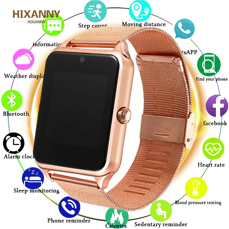 

Z60 Smart Watch with Sim Card Bluetooth SmartWatch Z60 Relogio Inteligente Smartwatch GT08 Plus Reloj Inteligente PK GT08 Band