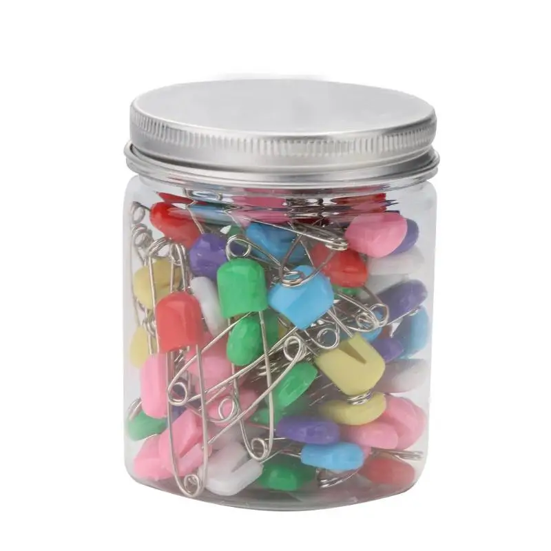 100pcs 40mm Нержавеющая сталь булавки брошь-держатель безопасные зажимы для детских подгузников - Color: 100pcs 40mm