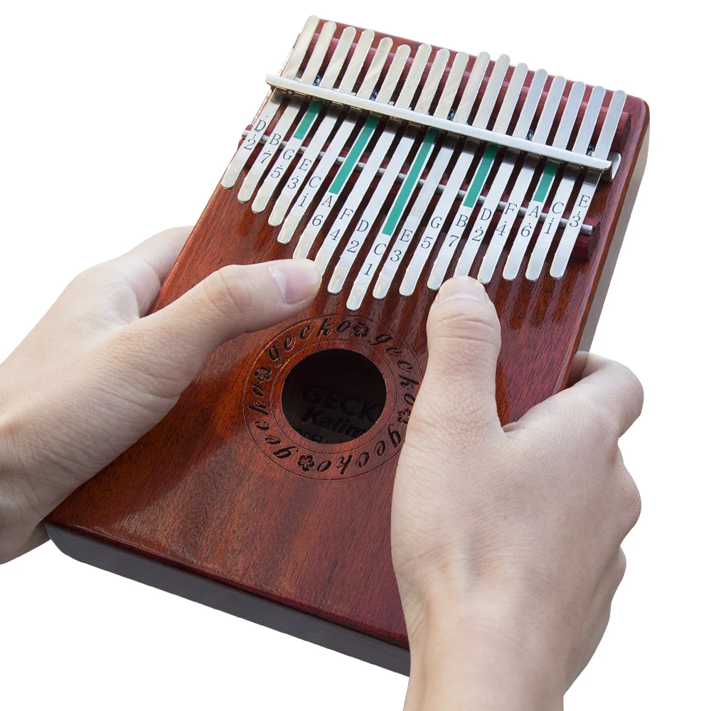 Piano de Dedo Caixa de Proteção de Eva Embutida de Alto Martelo e Instruções de Aprendizagem. Kalimba de 17 Gecko Teclas Desempenho Mogno Tem Uma - Image 2