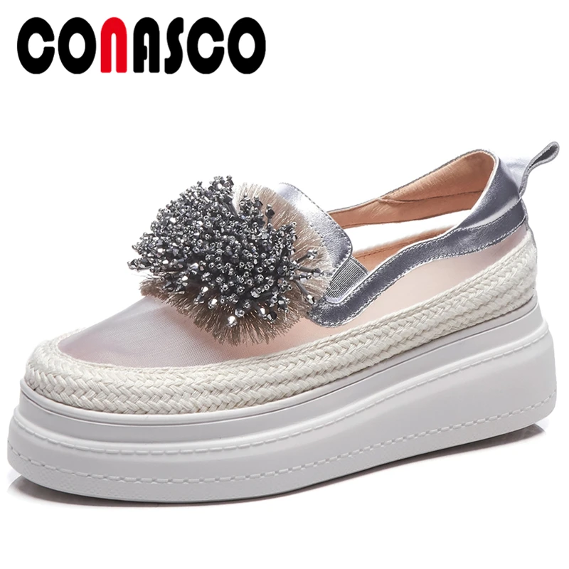 Туфли CONASCO женские с бахромой модные повседневные лоферы на плоской подошве