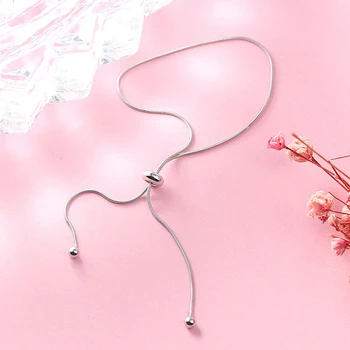 

LISM 925 Sterling Silver Hot Simple Sale Fashion Snake Chain Bell Adjustable Open Bracelet & Bangle For Women Men Jewelry