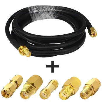 

10 Pcs SMA Male to SMA Female RF Coaxial Coax Cable 6.5ft with 5pcs RF Adapter Kit, SMA Cable + SMA to SMA/RPSMA Adapter KIT