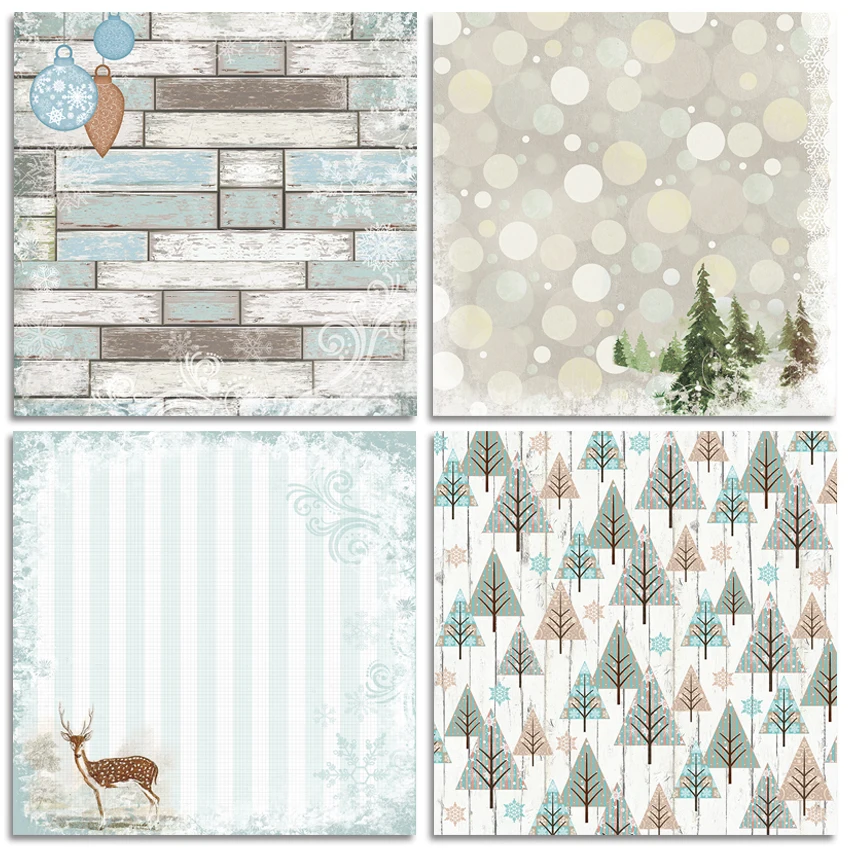 24 sheets 6"X6" Sounds of Snow patterned paper Pad Scrapbooking paper pack handmade craft Background pad Alinacraft
