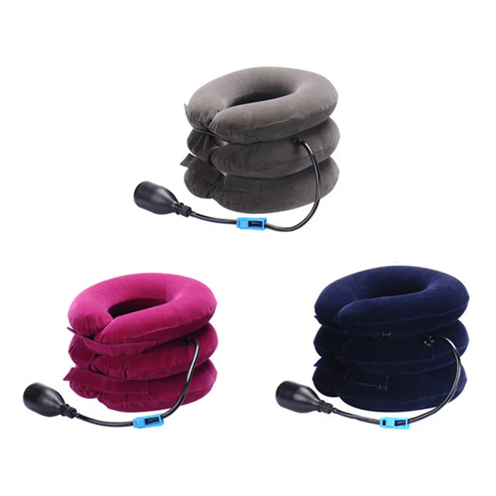 Inflatable Neck Traction Stretcher Support Massage Cervical Spine Pain Relief Orthopedic Pillow Collar Home Medical Tractor