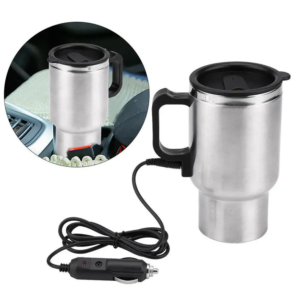 500ML 12V Car Vehicle Heating Stainless Steel Water Cup Kettle Coffee  Heated Mug Travel kettle for Car|Vehicle Heating Cup| - AliExpress