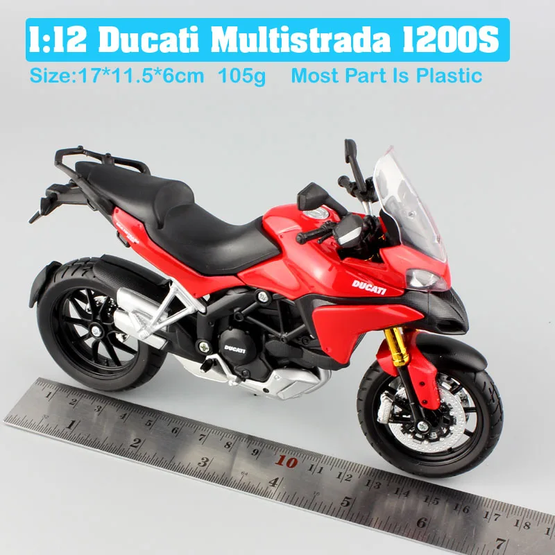 Masito 1/12 весы DUCATI Multistrada 1200S MTS1200 Adventure tour Rider Enduro литье под давлением модель автомобиля мото rcycle мотоциклы игрушки - Цвет: DUCATI 1200s red