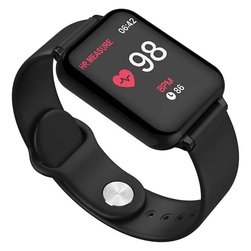 B57 смарт-браслет, умные часы, водонепроницаемые спортивные часы для Iphone телефона, умные часы, монитор сердечного ритма, функции кровяного давления - Цвет: Black