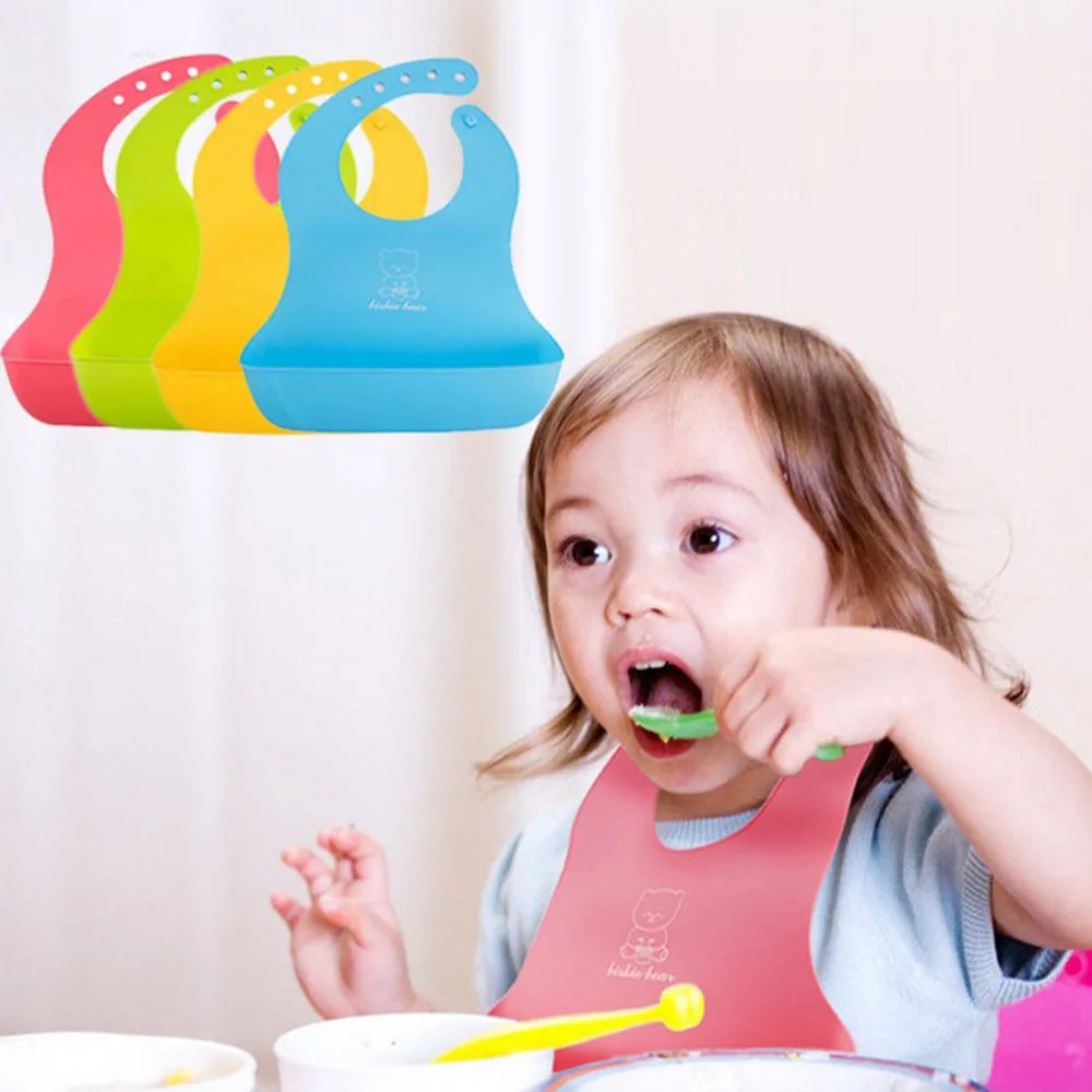 Adjustable Baby Bibs soft bib waterproof antifouling eating bib Silicone Waterproof Bib Baby Boys Girls Bandana Bibs