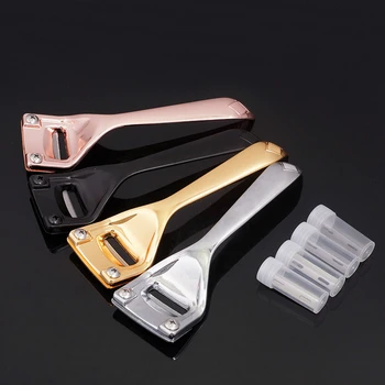 

1 Set High Quality Perfect Leather Craft Thinning Tool 4 Colors Convenient and Useful Shovel Leather Knife Silvery + 3 blades