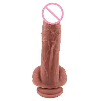 Thick Glans Dildo Realistic Stiff Cock Strap on Dildo Skin Feeling Silicone Penis Huge Big Dick Erotic Lesbian Adult Sex Product 3