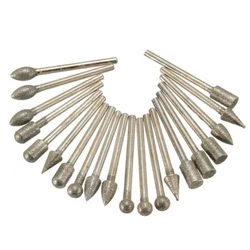 Grinding Head 20pcs/Set 3mm File Carving Knives Wood Rotary Heavy Duty 3 Mm Shaft Carved Knife Slotting Cutter Tool Shank HSS