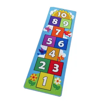 

Hopscotch Grid Mat Play Space And Room Decor Machine WashableStrong Woven Floor Carpet, Children’s Classroom Bedroom Study