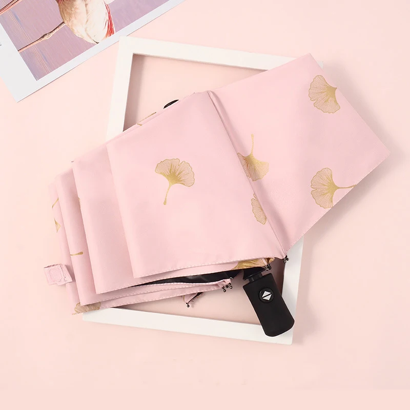 YADA Fashion Beautiful girl Automatic Umbrellas Windproof Folding Rainy Leaves Umbrellas For Women parasol UV Paraguas YD200046