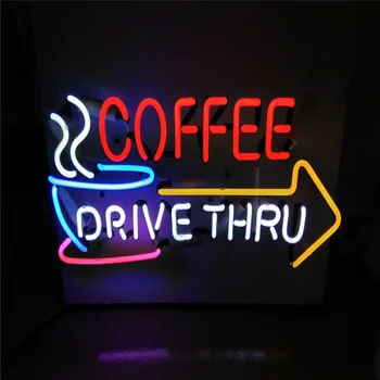 

Custom Coffee Drive thru Glass Neon Light Sign boro Beer Bar