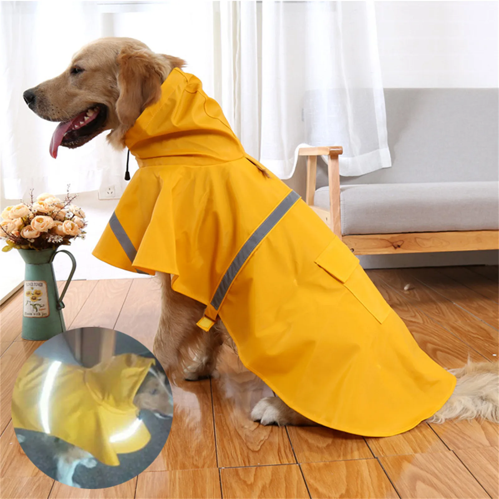 Summer Outdoor Puppy Pet Rain Coat Hoody Waterproof Jackets Transparent