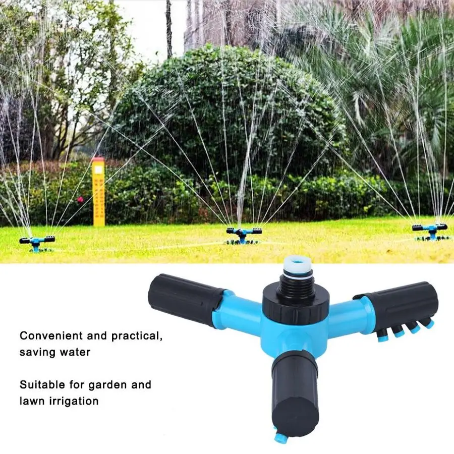 

G1/2 Inch Plastic Sprinkler Head 3 Arm Rotating Sprinkler Head Movable Irrigation Nozzle Garden Lawn Garden Watering Supplies