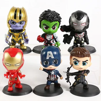 

Avengers Endgame Thanos Hulk Captain America Iron Man War Machine Hawkeye PVC Figures Toys 6pcs/set