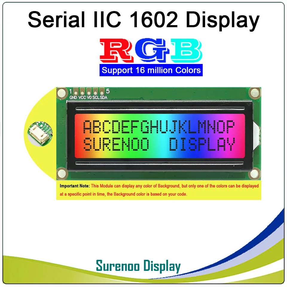 I2C Screen Гроув 162 16X2 1602 3,3-5 в серийный IIC IEC FSTN положительный характер ЖК-модуль экран дисплея LCM панель с RGB Подсветкой - Цвет: I2C Screen