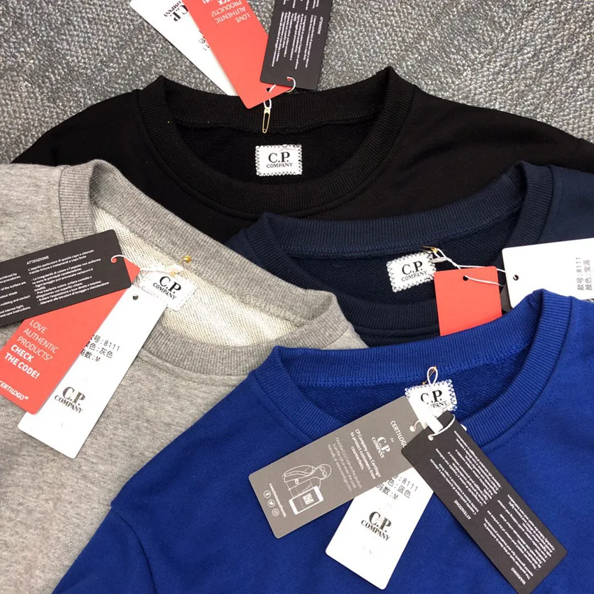 Осень-зима, cpcompany, круглый вырез, остров, камень, свободный крой, сплошной цвет, простой стиль, мужская толстовка с капюшоном