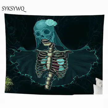 

boho wall decor tapisserie skull wall carpet wandkleed bohemian tapestry psychedelic wall rug tenture mural
