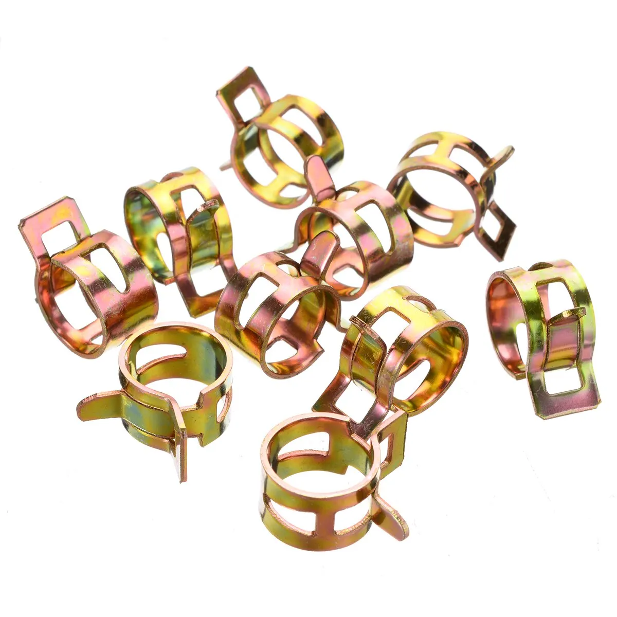 60pcs/set 7mm 10mm 11mm 14mm 16mm 17mm Fuel Hose Clamps Gasoline Clamps Set Spring Hose Clamps Clip Assortment Set