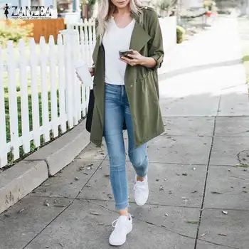 

ZANZEA 2020 Autumn Thicken Coats Jackets Women Casual Long Sleeve Pockets Overcoats Lapel Neck Solid Outwear Chaqueta Casaco 5XL